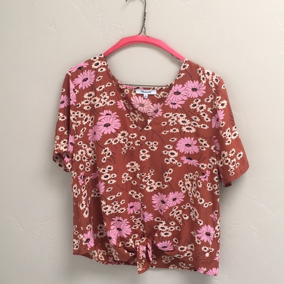 Madewell Tops - Madewell Novel Tie-Front Top In Hillside Daisies
